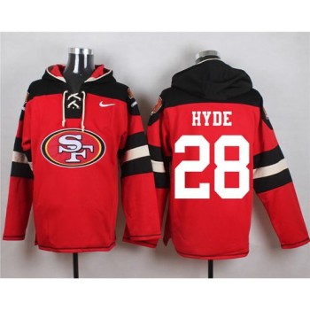 49ers #28 Carlos Hyde Red Player Pullover NFL Hoodie 49ers #28 Carlos Hyde Red Player Pullover NFL Hoodie