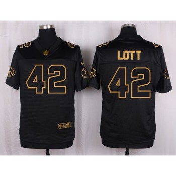 49ers #42 Ronnie Lott Black Men's Stitched NFL Elite Pro Line Gold Collection Jersey 49ers #42 Ronnie Lott Black Men's Stitched NFL Elite Pro Line Gold Collection Jersey
