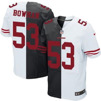 49ers #53 NaVorro Bowman Black/White Men's Stitched NFL Elite Split Jersey 49ers #53 NaVorro Bowman Black/White Men's Stitched NFL Elite Split Jersey