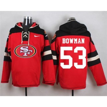 49ers #53 NaVorro Bowman Red Player Pullover NFL Hoodie 49ers #53 NaVorro Bowman Red Player Pullover NFL Hoodie