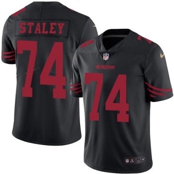 49ers #74 Joe Staley Black Men's Stitched NFL Limited Rush Jersey 49ers #74 Joe Staley Black Men's Stitched NFL Limited Rush Jersey