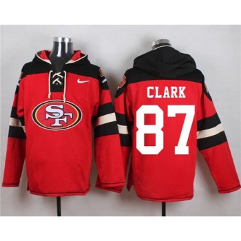 49ers #87 Dwight Clark Red Player Pullover NFL Hoodie 49ers #87 Dwight Clark Red Player Pullover NFL Hoodie