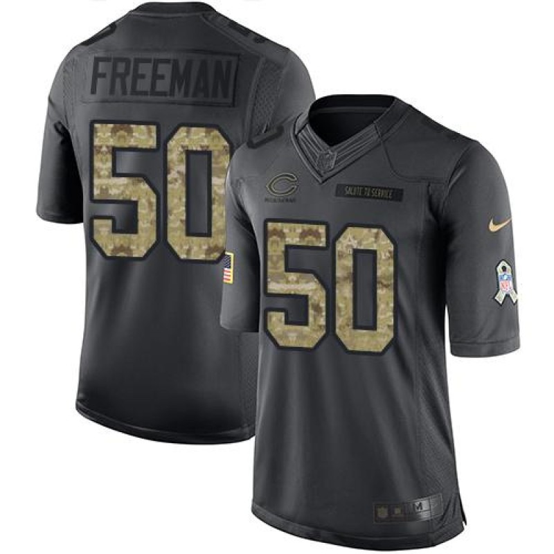 Bears #50 Jerrell Freeman Black Men's Stitched NFL Limited 2016 Salute to Service Jersey