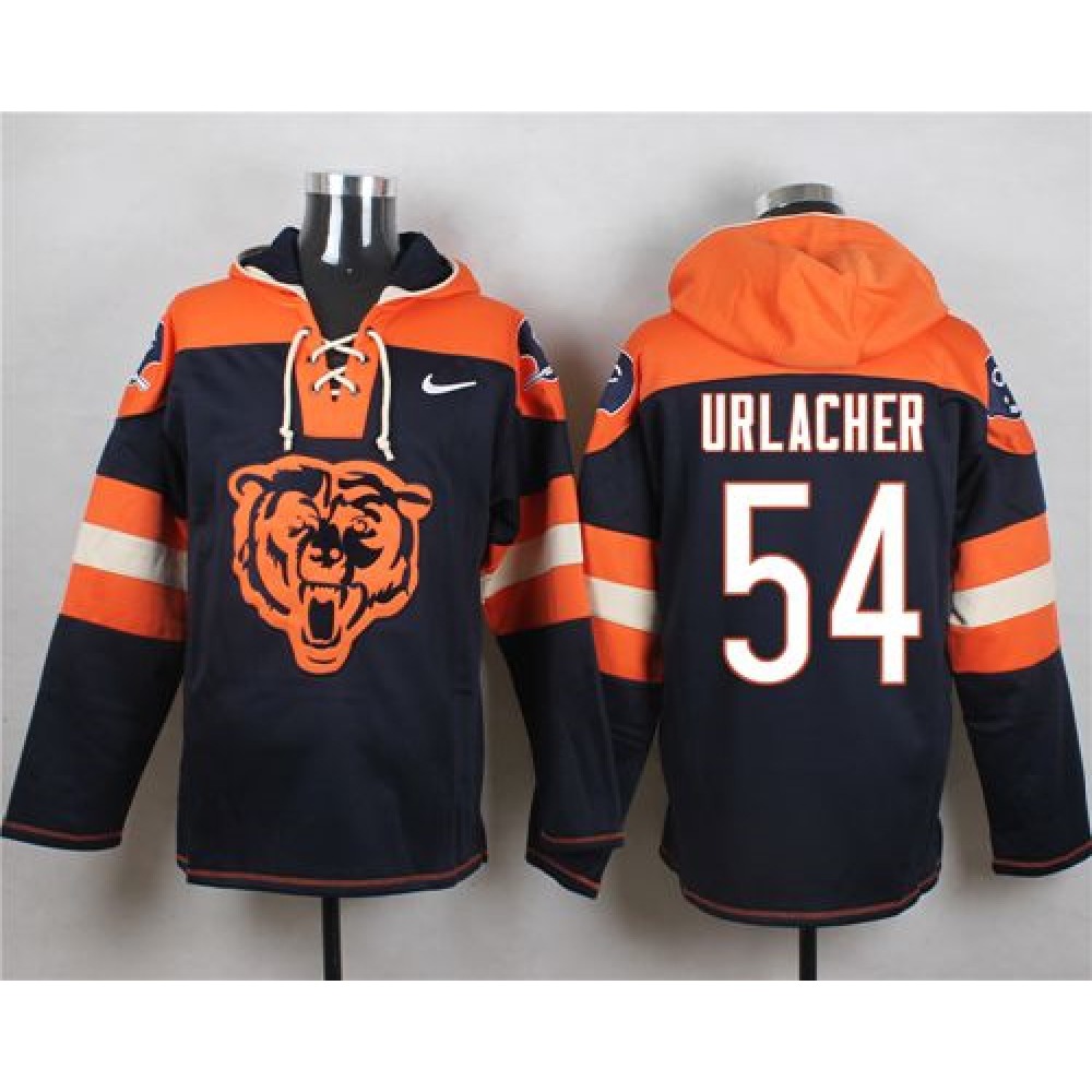 Bears #54 Brian Urlacher Navy Blue Player Pullover NFL Hoodie