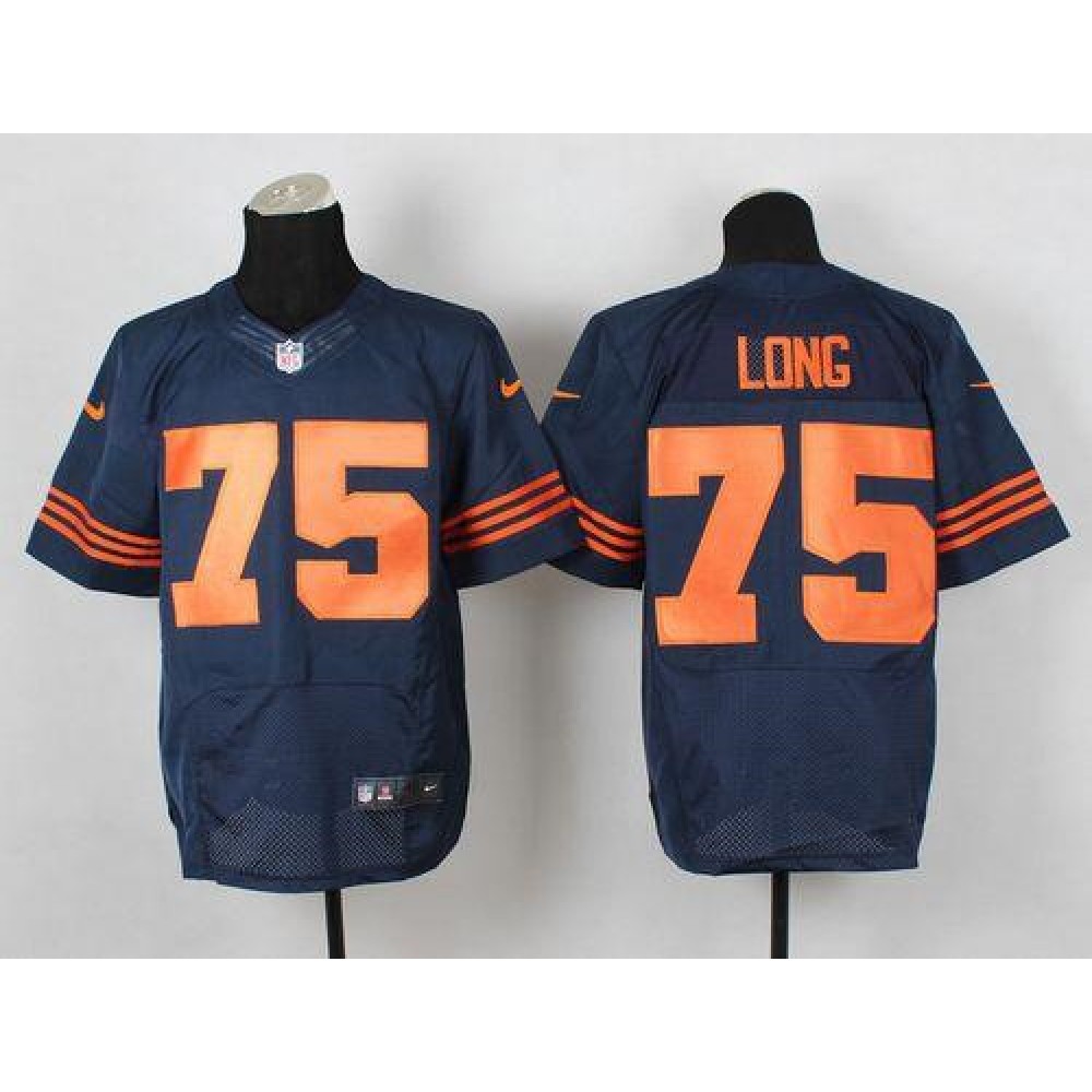 Bears #75 Kyle Long Navy Blue 1940s Throwback Men's Stitched NFL Elite Jersey