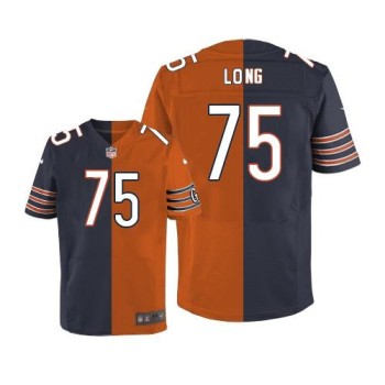 Bears #75 Kyle Long Navy Blue/Orange Men's Stitched NFL Elite Split Jersey Bears #75 Kyle Long Navy Blue/Orange Men's Stitched NFL Elite Split Jersey