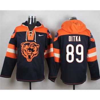 Bears #89 Mike Ditka Navy Blue Player Pullover NFL Hoodie Bears #89 Mike Ditka Navy Blue Player Pullover NFL Hoodie