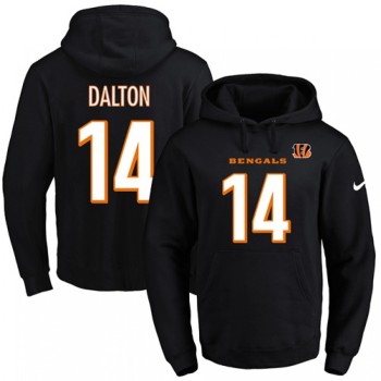 Bengals #14 Andy Dalton Black Name & Number Pullover NFL Hoodie Bengals #14 Andy Dalton Black Name & Number Pullover NFL Hoodie