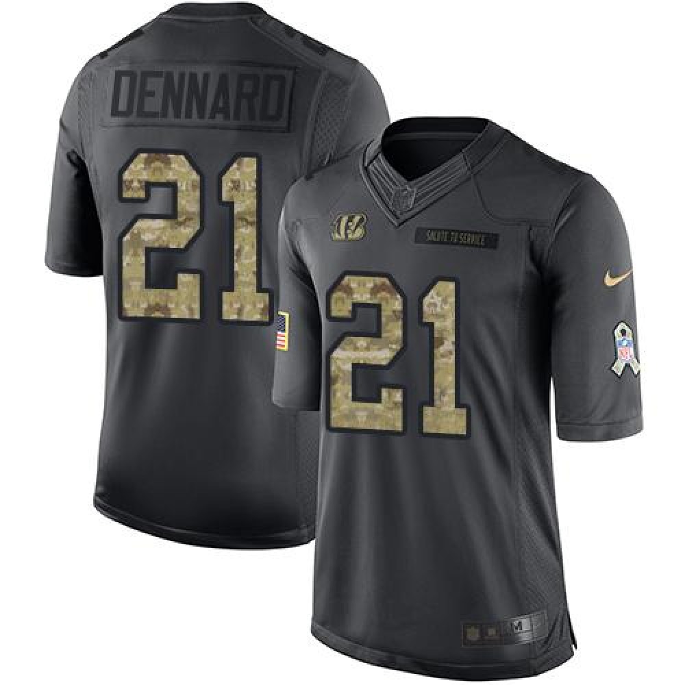 Bengals #21 Darqueze Dennard Black Men's Stitched NFL Limited 2016 Salute to Service Jersey
