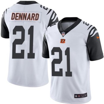 Bengals #21 Darqueze Dennard White Men's Stitched NFL Limited Rush Jersey Bengals #21 Darqueze Dennard White Men's Stitched NFL Limited Rush Jersey