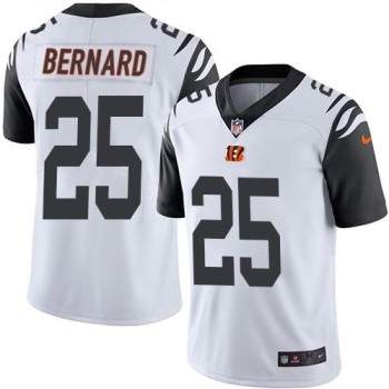 Bengals #25 Giovani Bernard White Men's Stitched NFL Limited Rush Jersey Bengals #25 Giovani Bernard White Men's Stitched NFL Limited Rush Jersey