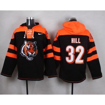 Bengals #32 Jeremy Hill Black Player Pullover NFL Hoodie Bengals #32 Jeremy Hill Black Player Pullover NFL Hoodie