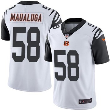 Bengals #58 Rey Maualuga White Men's Stitched NFL Limited Rush Jersey Bengals #58 Rey Maualuga White Men's Stitched NFL Limited Rush Jersey