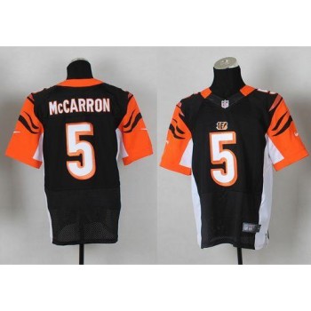 Bengals #5 AJ McCarron Black Team Color Men's Stitched NFL Elite Jersey Bengals #5 AJ McCarron Black Team Color Men's Stitched NFL Elite Jersey