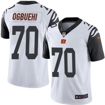 Bengals #70 Cedric Ogbuehi White Men's Stitched NFL Limited Rush Jersey Bengals #70 Cedric Ogbuehi White Men's Stitched NFL Limited Rush Jersey