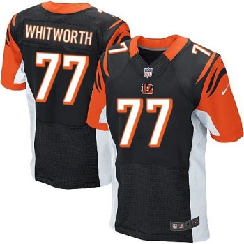 Bengals #77 Andrew Whitworth Black Team Color Men's Stitched NFL Elite Jersey Bengals #77 Andrew Whitworth Black Team Color Men's Stitched NFL Elite Jersey