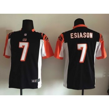 Bengals #7 Boomer Esiason Black Team Color Youth Stitched NFL Elite Jersey Bengals #7 Boomer Esiason Black Team Color Youth Stitched NFL Elite Jersey