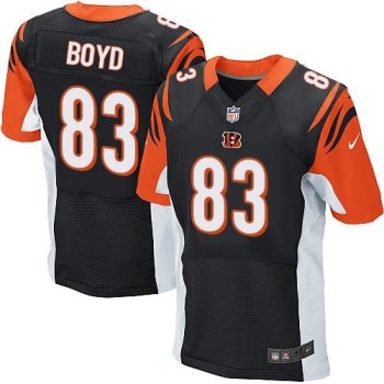 Bengals #83 Tyler Boyd Black Team Color Men's Stitched NFL Elite Jersey Bengals #83 Tyler Boyd Black Team Color Men's Stitched NFL Elite Jersey