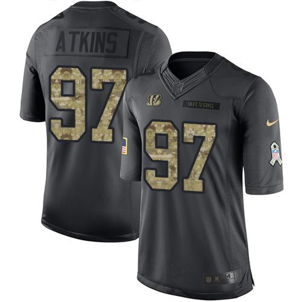 Bengals #97 Geno Atkins Black Men's Stitched NFL Limited 2016 Salute to Service Jersey
