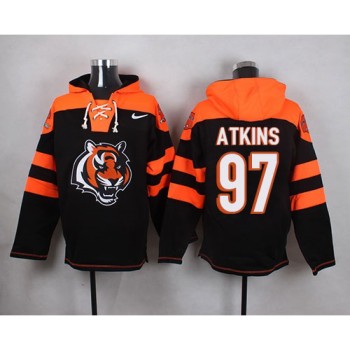 Bengals #97 Geno Atkins Black Player Pullover NFL Hoodie Bengals #97 Geno Atkins Black Player Pullover NFL Hoodie