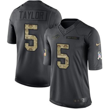 Bills #5 Tyrod Taylor Black Men's Stitched NFL Limited 2016 Salute To Service Jersey Bills #5 Tyrod Taylor Black Men's Stitched NFL Limited 2016 Salute To Service Jersey