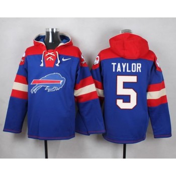 Bills #5 Tyrod Taylor Royal Blue Player Pullover NFL Hoodie Bills #5 Tyrod Taylor Royal Blue Player Pullover NFL Hoodie