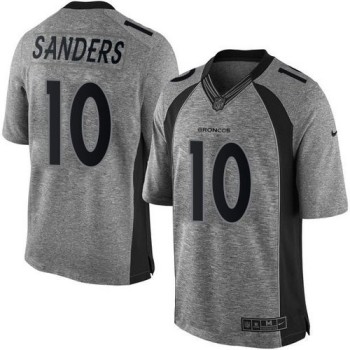 Broncos #10 Emmanuel Sanders Gray Men's Stitched NFL Limited Gridiron Gray Jersey Broncos #10 Emmanuel Sanders Gray Men's Stitched NFL Limited Gridiron Gray Jersey