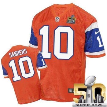 Broncos #10 Emmanuel Sanders Orange Throwback Super Bowl 50 Men's Stitched NFL Elite Jersey Broncos #10 Emmanuel Sanders Orange Throwback Super Bowl 50 Men's Stitched NFL Elite Jersey