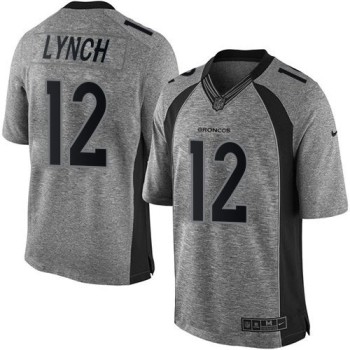 Broncos #12 Paxton Lynch Gray Men's Stitched NFL Limited Gridiron Gray Jersey Broncos #12 Paxton Lynch Gray Men's Stitched NFL Limited Gridiron Gray Jersey