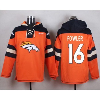 Broncos #16 Bennie Fowler Orange Player Pullover NFL Hoodie Broncos #16 Bennie Fowler Orange Player Pullover NFL Hoodie