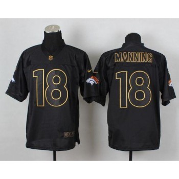 Broncos #18 Peyton Manning Black Gold No. Fashion Men's Stitched NFL Elite Jersey Broncos #18 Peyton Manning Black Gold No. Fashion Men's Stitched NFL Elite Jersey