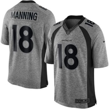 Broncos #18 Peyton Manning Gray Men's Stitched NFL Limited Gridiron Gray Jersey Broncos #18 Peyton Manning Gray Men's Stitched NFL Limited Gridiron Gray Jersey