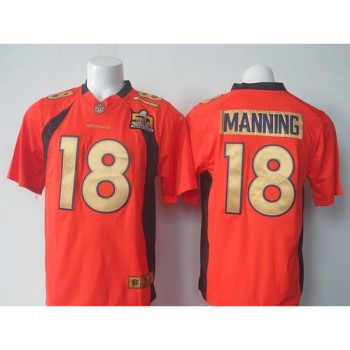 Broncos #18 Peyton Manning Orange Team Color Super Bowl 50 Collection Men's Stitched NFL Elite Jersey Broncos #18 Peyton Manning Orange Team Color Super Bowl 50 Collection Men's Stitched NFL Elite Jersey
