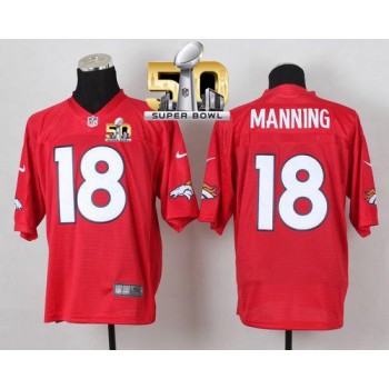 Broncos #18 Peyton Manning Red Super Bowl 50 Men's Stitched NFL Elite QB Practice Jersey Broncos #18 Peyton Manning Red Super Bowl 50 Men's Stitched NFL Elite QB Practice Jersey