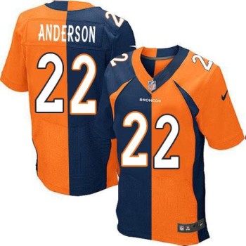 Broncos #22 C.J. Anderson Orange/Navy Blue Men's Stitched NFL Elite Split Jersey Broncos #22 C.J. Anderson Orange/Navy Blue Men's Stitched NFL Elite Split Jersey