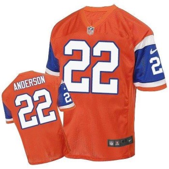 Broncos #22 C.J. Anderson Orange Throwback Men's Stitched NFL Elite Jersey Broncos #22 C.J. Anderson Orange Throwback Men's Stitched NFL Elite Jersey