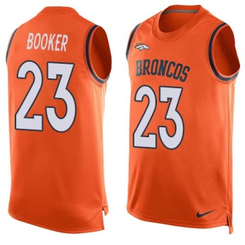 Broncos #23 Devontae Booker Orange Team Color Men's Stitched NFL Limited Tank Top Jersey Broncos #23 Devontae Booker Orange Team Color Men's Stitched NFL Limited Tank Top Jersey