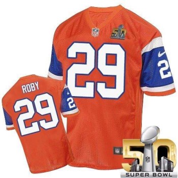 Broncos #29 Bradley Roby Orange Throwback Super Bowl 50 Men's Stitched NFL Elite Jersey Broncos #29 Bradley Roby Orange Throwback Super Bowl 50 Men's Stitched NFL Elite Jersey