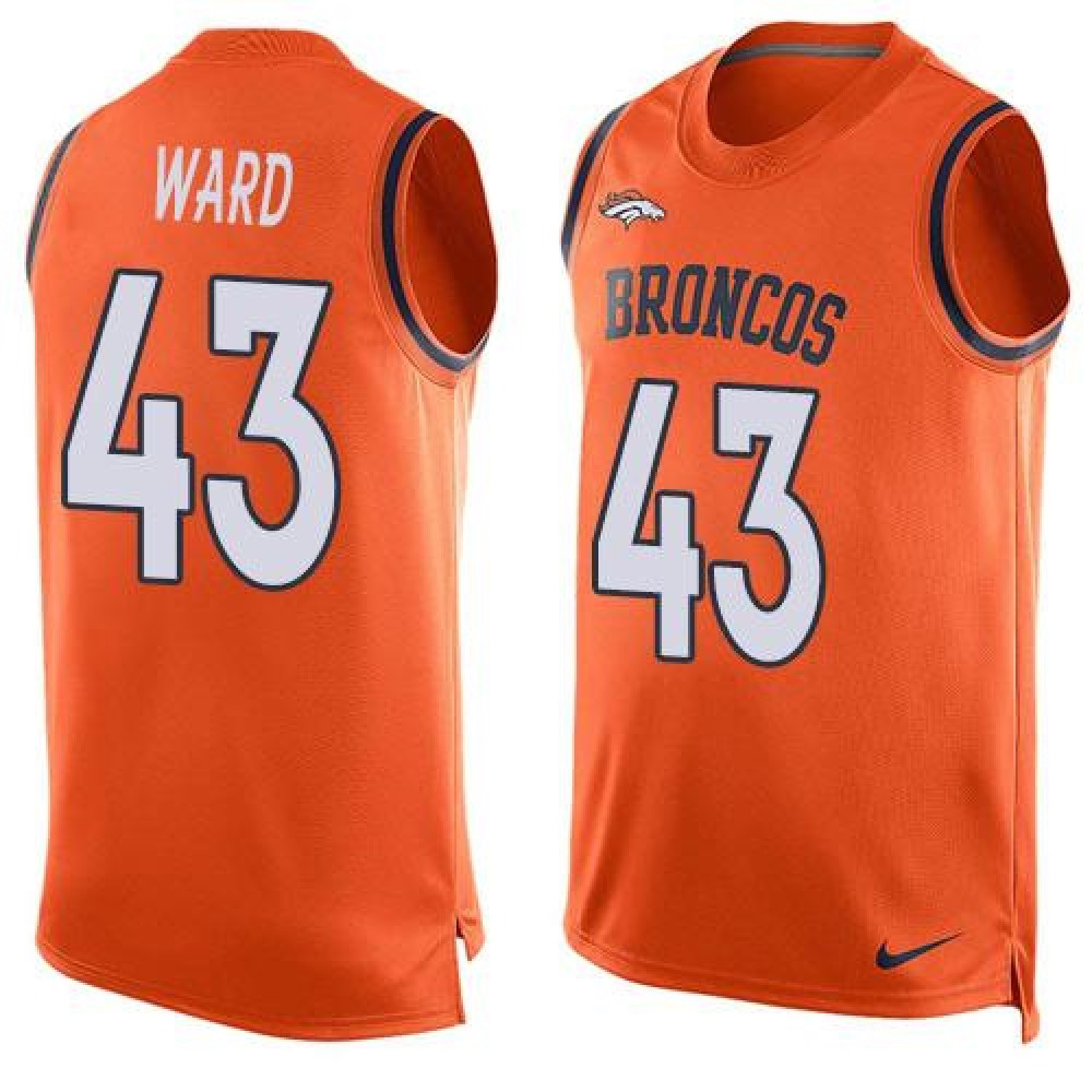Broncos #43 T.J. Ward Orange Team Color Men's Stitched NFL Limited Tank Top Jersey