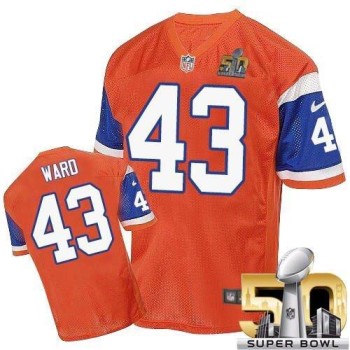 Broncos #43 T.J. Ward Orange Throwback Super Bowl 50 Men's Stitched NFL Elite Jersey Broncos #43 T.J. Ward Orange Throwback Super Bowl 50 Men's Stitched NFL Elite Jersey