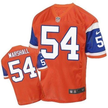 Broncos #54 Brandon Marshall Orange Throwback Men's Stitched NFL Elite Jersey Broncos #54 Brandon Marshall Orange Throwback Men's Stitched NFL Elite Jersey