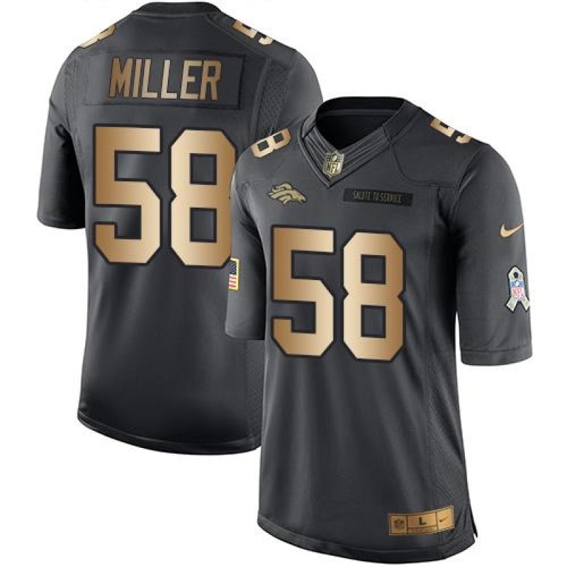 Broncos #58 Von Miller Black Men's Stitched NFL Limited Gold Salute To Service Jersey