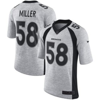 Broncos #58 Von Miller Gray Men's Stitched NFL Limited Gridiron Gray II Jersey Broncos #58 Von Miller Gray Men's Stitched NFL Limited Gridiron Gray II Jersey