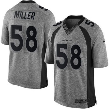 Broncos #58 Von Miller Gray Men's Stitched NFL Limited Gridiron Gray Jersey Broncos #58 Von Miller Gray Men's Stitched NFL Limited Gridiron Gray Jersey