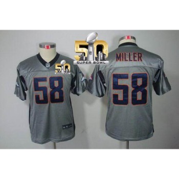 Broncos #58 Von Miller Grey Shadow Super Bowl 50 Youth Stitched NFL Elite Jersey Broncos #58 Von Miller Grey Shadow Super Bowl 50 Youth Stitched NFL Elite Jersey