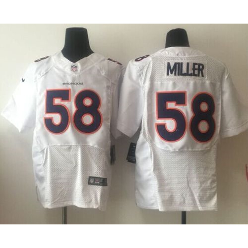 Broncos #58 Von Miller White Men's Stitched NFL Elite Event Jersey