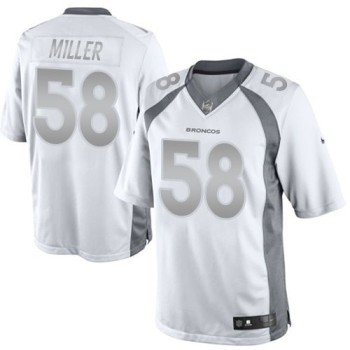 Broncos #58 Von Miller White Men's Stitched NFL Limited Platinum Jersey Broncos #58 Von Miller White Men's Stitched NFL Limited Platinum Jersey