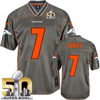 Broncos #7 John Elway Grey Super Bowl 50 Youth Stitched NFL Elite Vapor Jersey Broncos #7 John Elway Grey Super Bowl 50 Youth Stitched NFL Elite Vapor Jersey