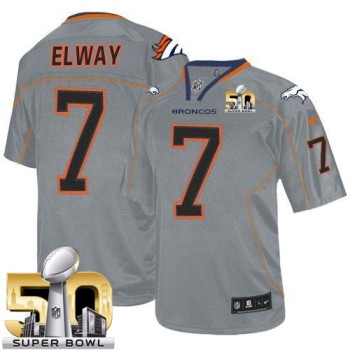 Broncos #7 John Elway Lights Out Grey Super Bowl 50 Youth Stitched NFL Elite Jersey Broncos #7 John Elway Lights Out Grey Super Bowl 50 Youth Stitched NFL Elite Jersey