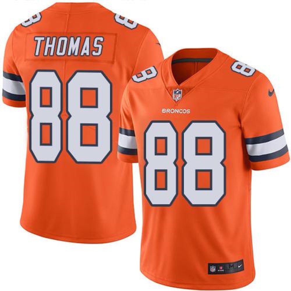 Broncos #88 Demaryius Thomas Orange Men's Stitched NFL Limited Rush Jersey